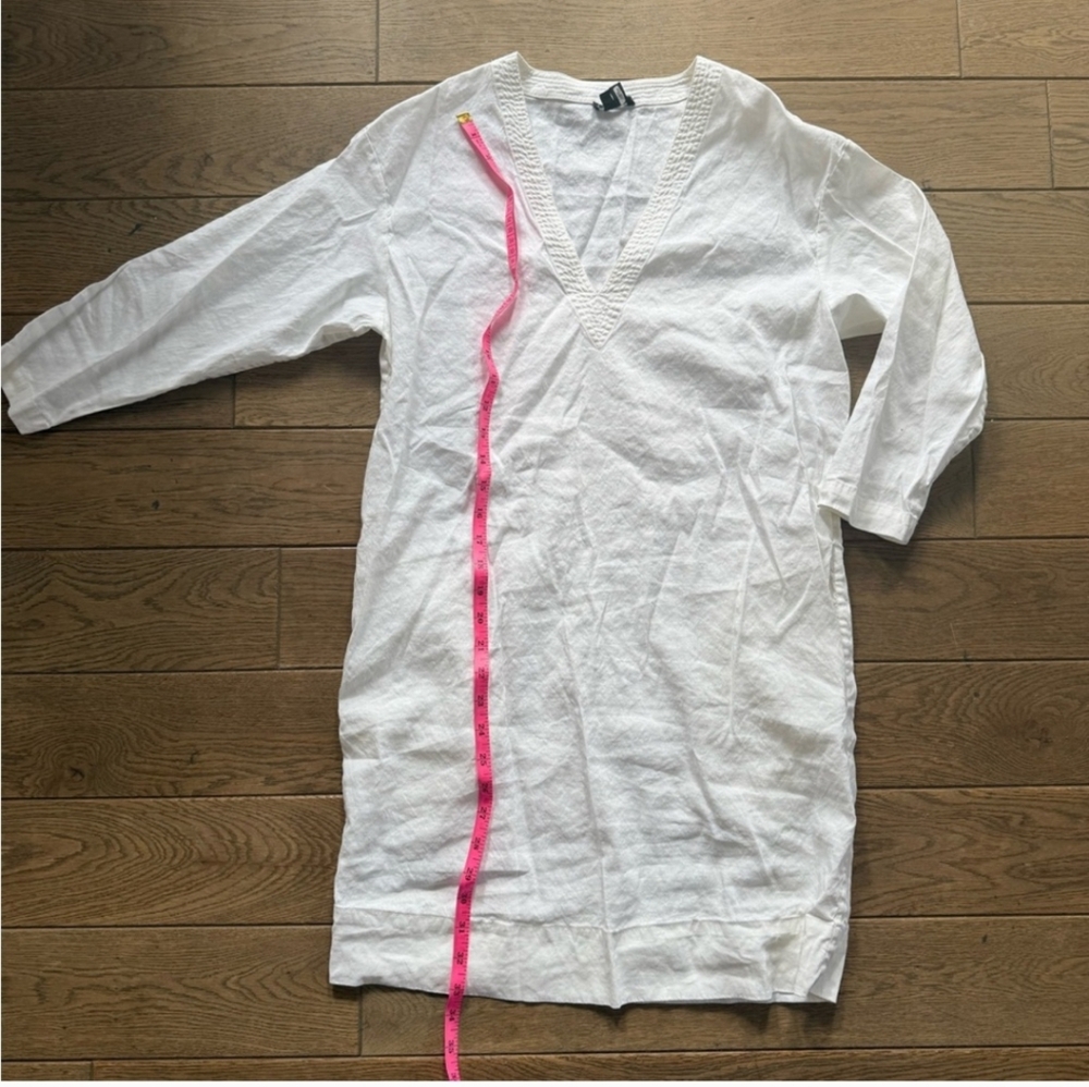 Theory White V-Neck Mini Dress Size Small - Picture 4 of 4